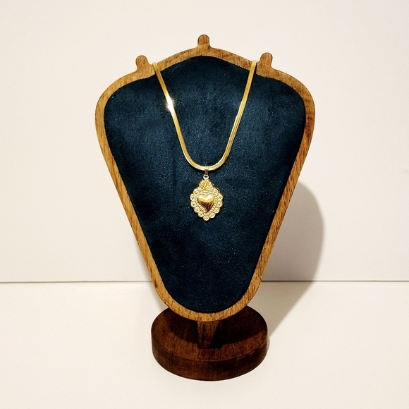 None Jewelry - *4 for $30* Gold Toned Stainless Steel Sacred Heart Pendant Necklace